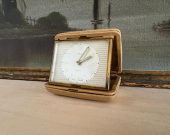 Mid-century Working Artco West German Folding Travel Alarm Clock