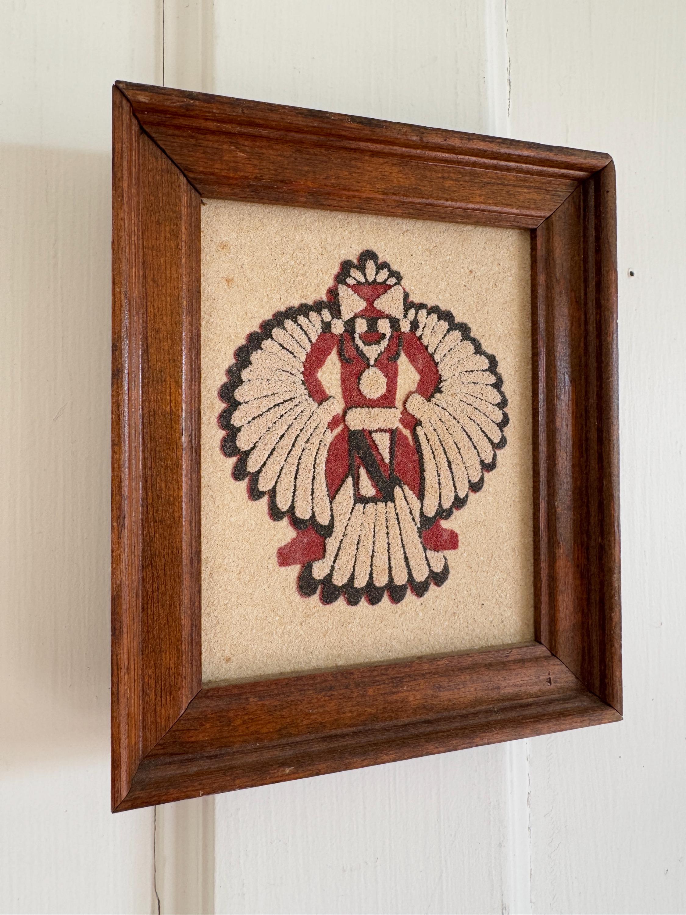 Vintage Zuni Wing Knife Man Sand Painting Framed - Etsy 日本