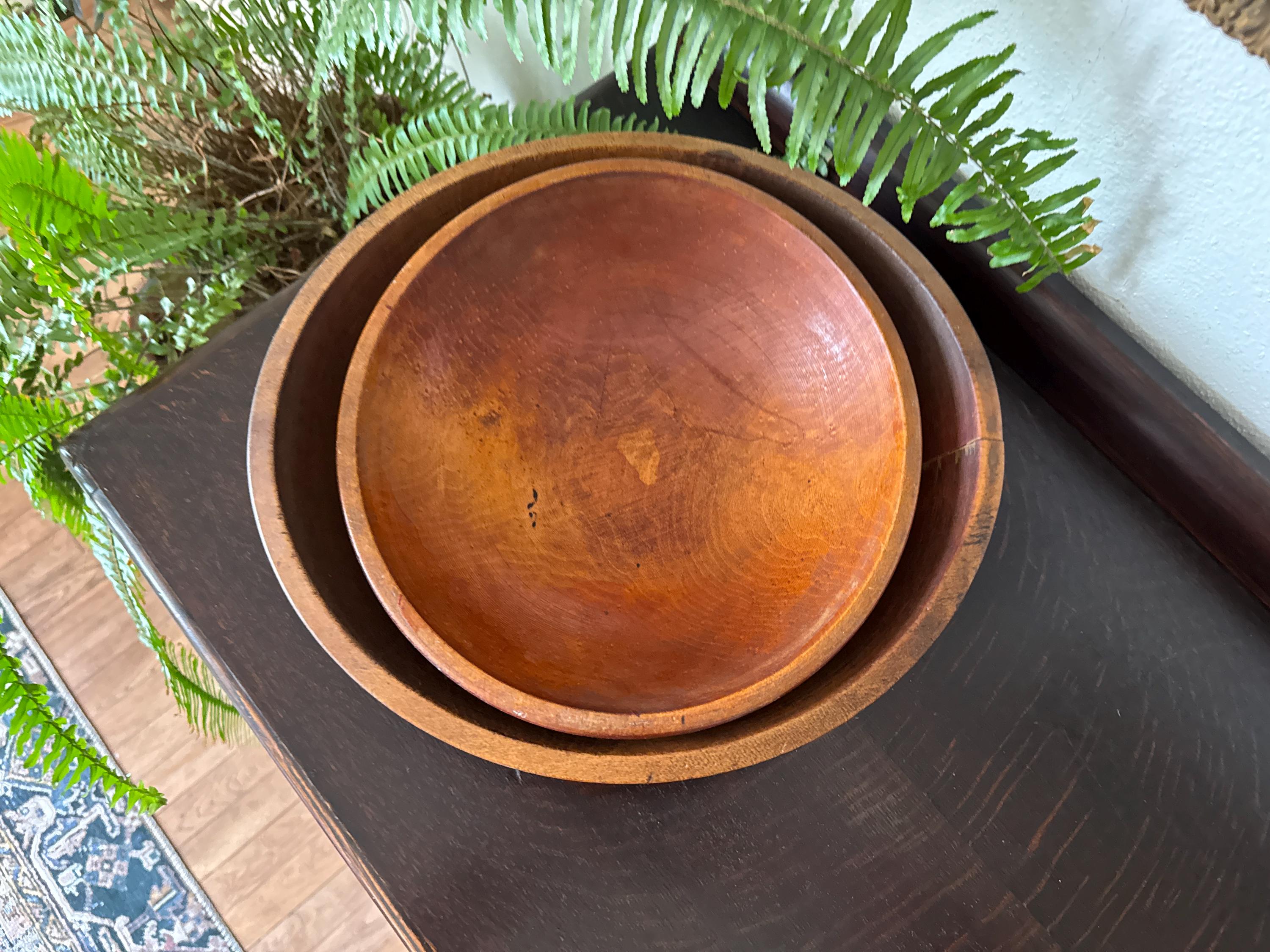 Vintage Munising Wooden Dough Bread Bowl Vintage Pair of Wooden Dough Bowl Vintage Munising Butter/Dough Bowls Vintage Old Wooden Bowls
