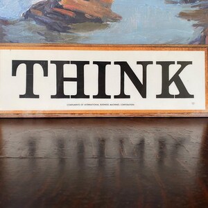 Vintage THINK Laminated Wooden Sign Vintage IBM Think Sign Vintage