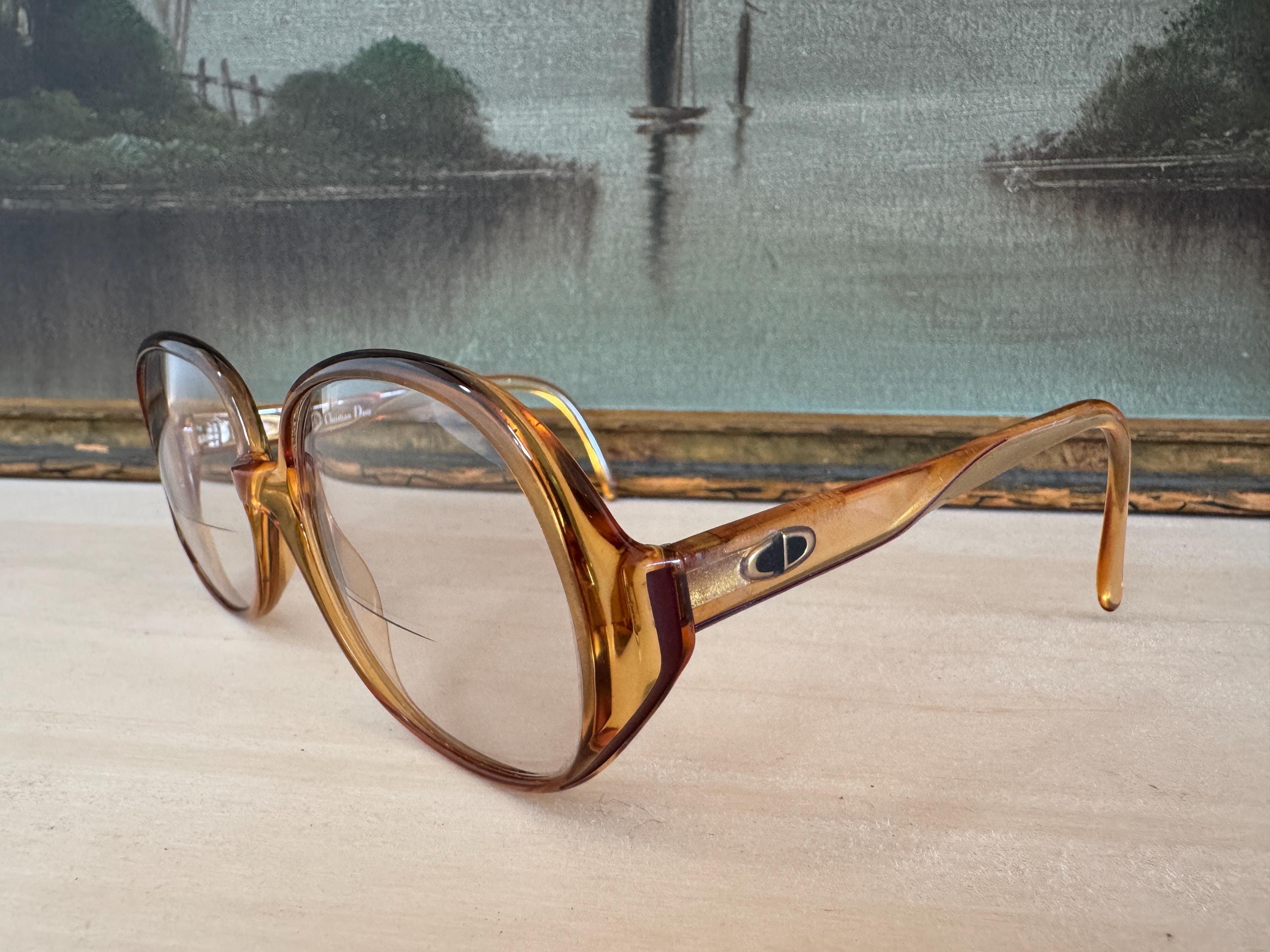 Christian Dior ディオール ヴィンテージ サングラス Optyl Vintage Christian Dior Optyl Eyeglasses 1970s-80s Tinted Amber