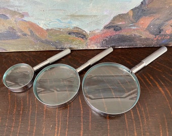 Vintage Set of 3 Magnifying Glasses Vintage Magnifying Glass Set Vintage Unique Magnifying Glass Vintage Magnifying Lens Vintage Magnifier