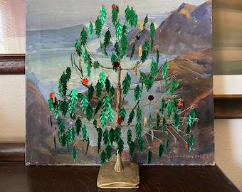 Vintage Rare 16" Original Christmas Dream Tree by J. E. Tramel Vintage Dream Tree Sculpture Vintage J. E. Tramel Green Foil Christmas Tree