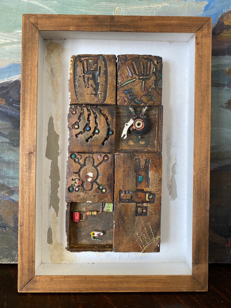 Vintage Shadow Box Diorama Assemblage Set Vintage Mixed Media Etsy