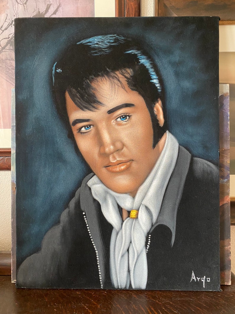 Vintage Large Elvis Portrait Velvet Painting Vintage Elvis Painting Vintage Elvis Presley Vintage Elvis Memorabilia Vintage Elvis Gifts image 8