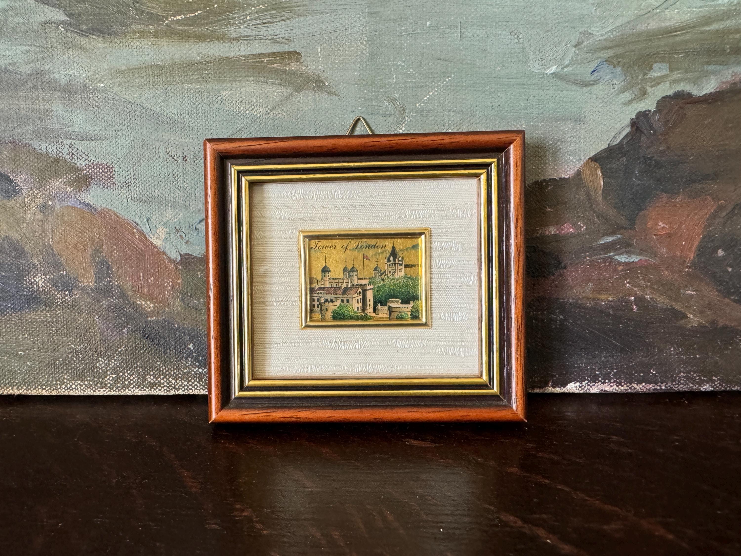 Vintage 23K Gold Leaf Mini Tower of London Art Vintage