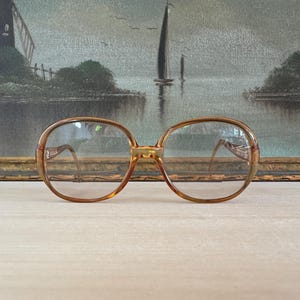 Vintage Christian Dior Optyl Eyeglasses 1970s-80s Tinted Amber/Yellow Frames