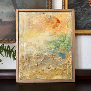 Vintage Abstract Minimalist Painting Vintage Mixed Media Abstract Collage Painting Vintage Textured Modern Minimalist Original Painting