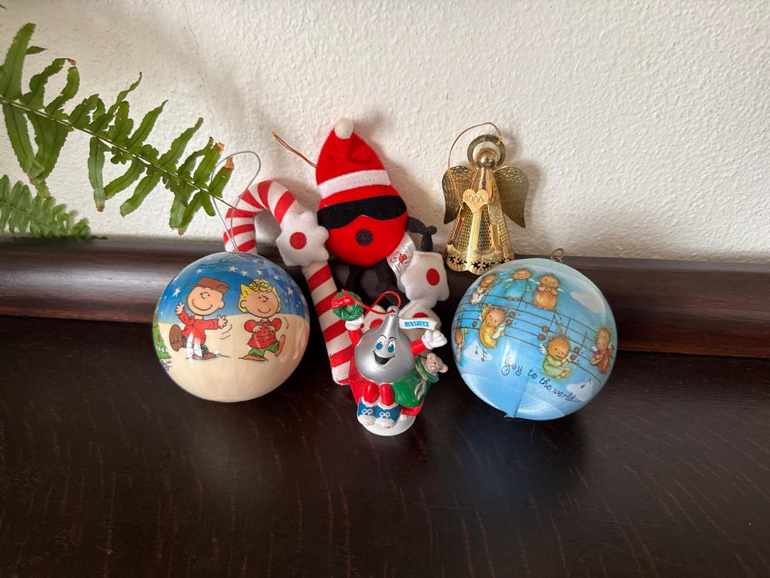 * vintage ornaments ❀ * ✴ * クリスマスセット (a) Vintage 80s-90s Christmas Ornament Collection Set of 5 - Etsy