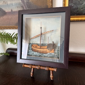 Vintage Ship Shadow Box Diorama Vintage Nautical Diorama Shadow Box Vintage Maritime Shadow Box Diorama Vintage Boat Shadow Box Diorama
