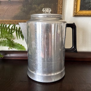 Vintage Cowboy Camp Aluminum Coffee Pot Percolator Vintage Cowboy Coffee Pot Vintage Stovetop Aluminum Percolator Vintage Comet Coffee Pot