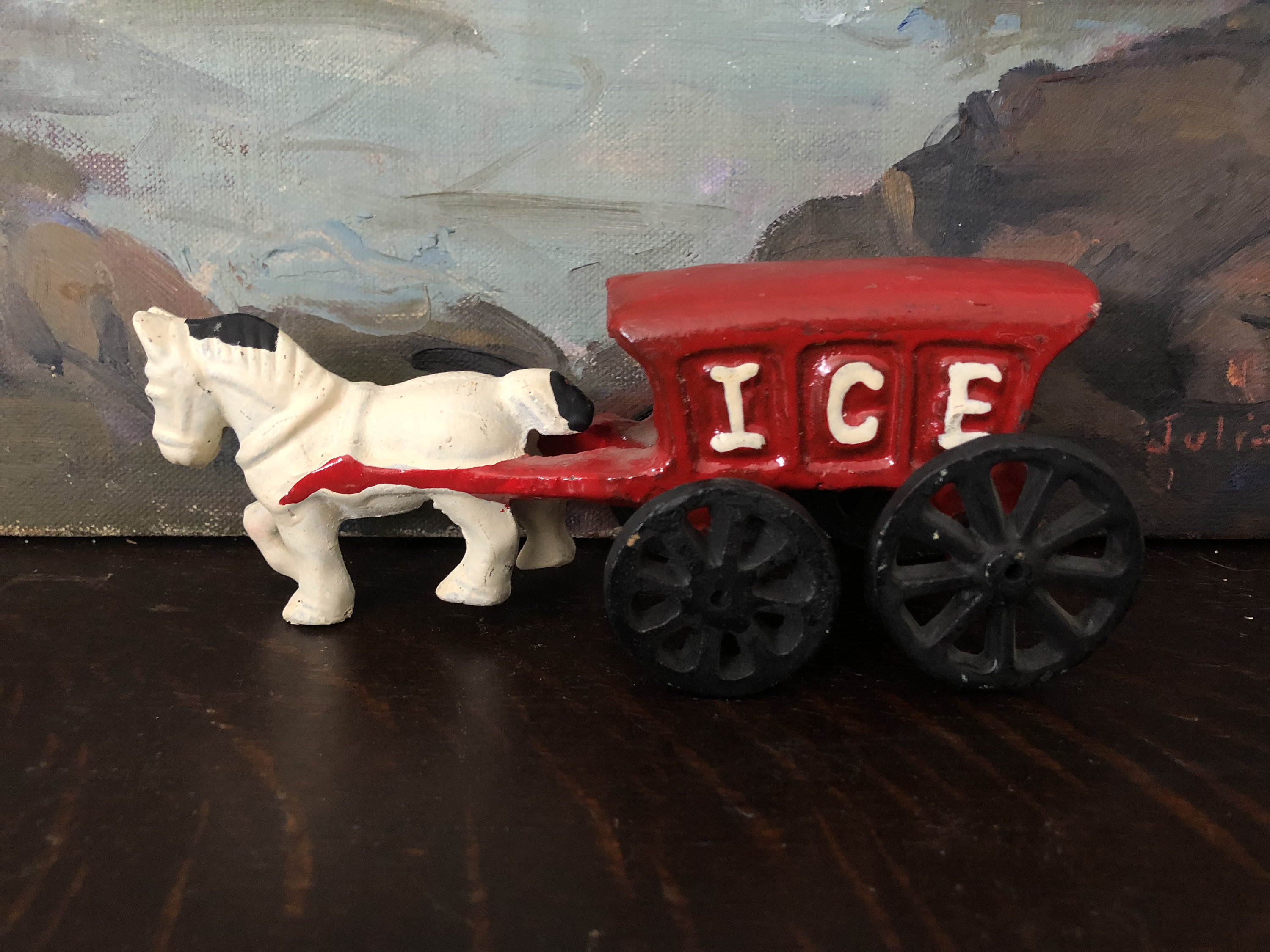 Vintage Cast Iron Horse Drawn Ice Wagon Vintage Horse Drawn Etsy