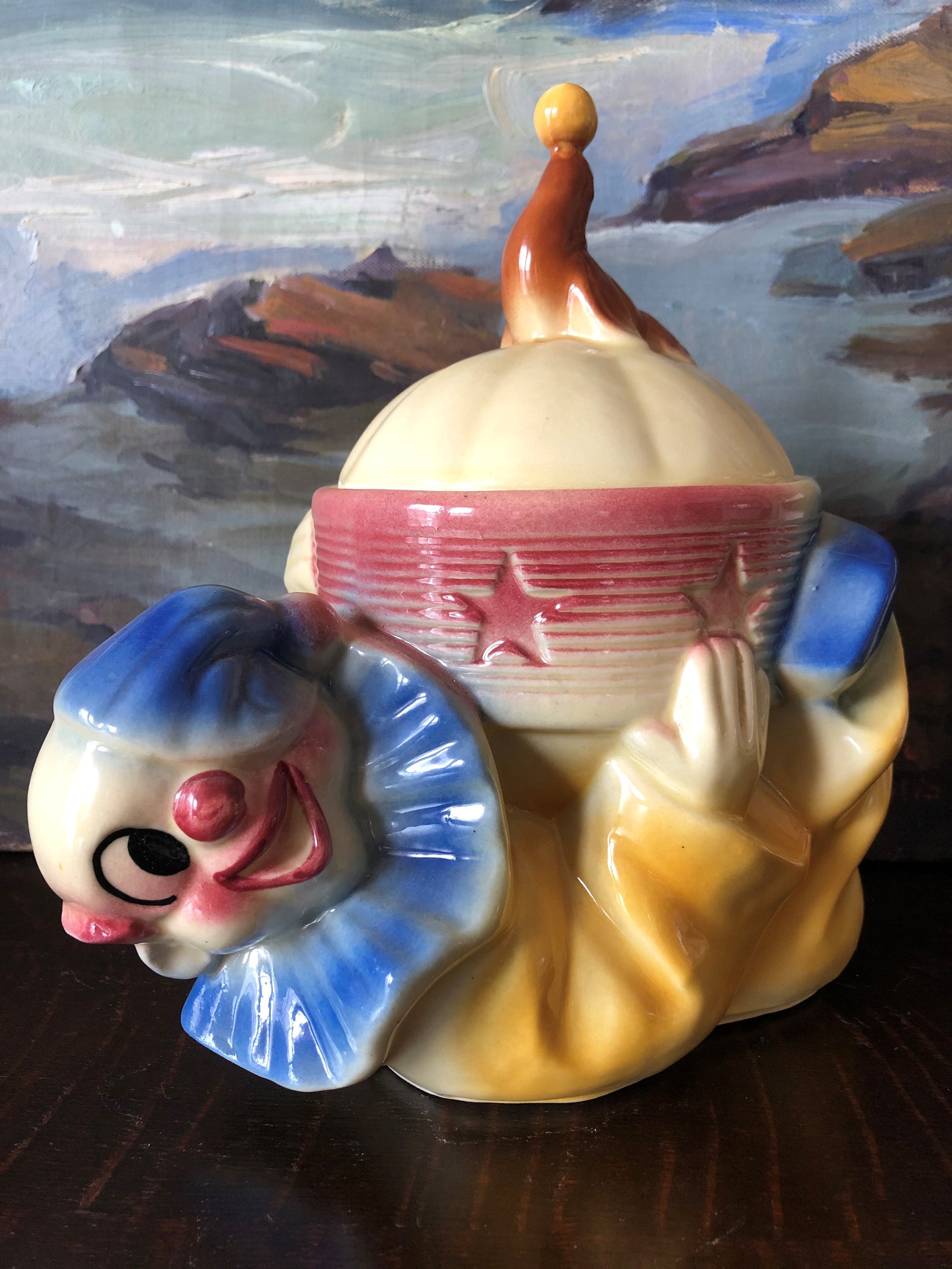 Kitchen Dining Made In USA Vintage Shawnee JoJo The Clown Cookie Jar 1940s Collectable Circus 