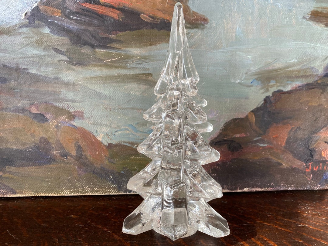 Vintage 7 Art Glass Christmas Tree Sculpture Vintage Murano Style Art