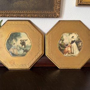 Vintage Italian Florentine Gold Gilt Wall Plaques, Renaissance Art Pair ...