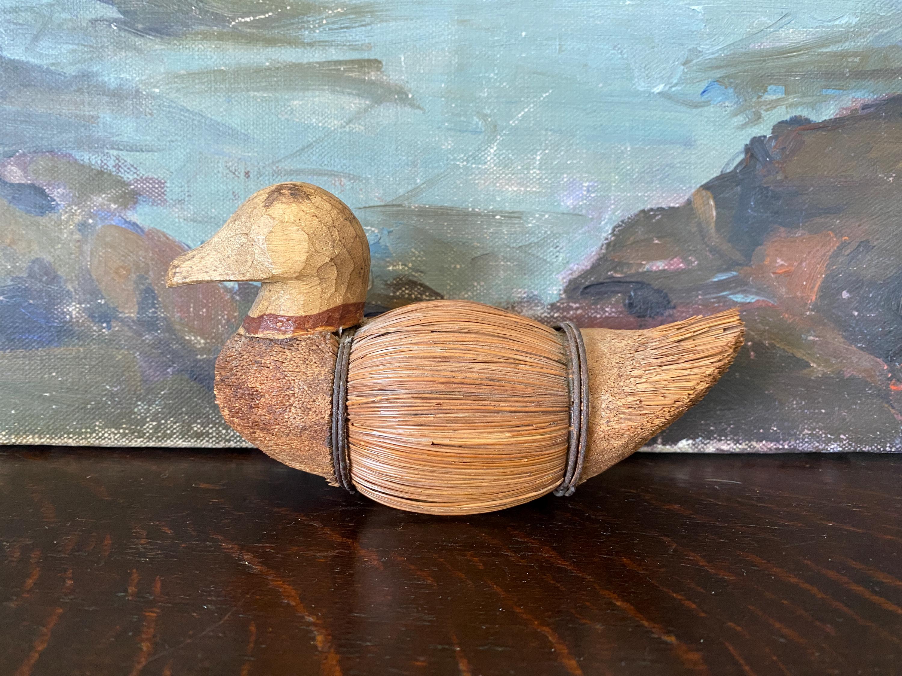 ONLINE AUCTION - Vintage Folk Art Wood & Broom Bristle Duck at https://countyroadauction.bidwrangler.com/ui/auctions/142925/20582064