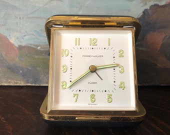 Vintage Working Phinney-Walker Folding Travel Alarm Clock Vintage Phinney-Walker Alarm Clock Vintage Travel Clock Vintage German Alarm Clock