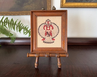 ZUNI WING KNIFE MAN サンドアート 額装 Vintage Zuni Wing Knife Man Sand Painting Framed - Etsy