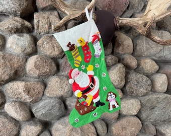 Mid-Century Bucilla Christmas Boot Stocking Completed