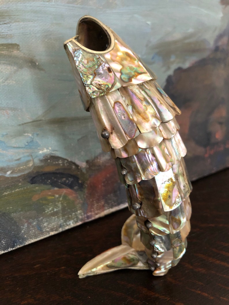 Vintage Articulated Abalone Shell Fish Bottle Opener Vintage Etsy
