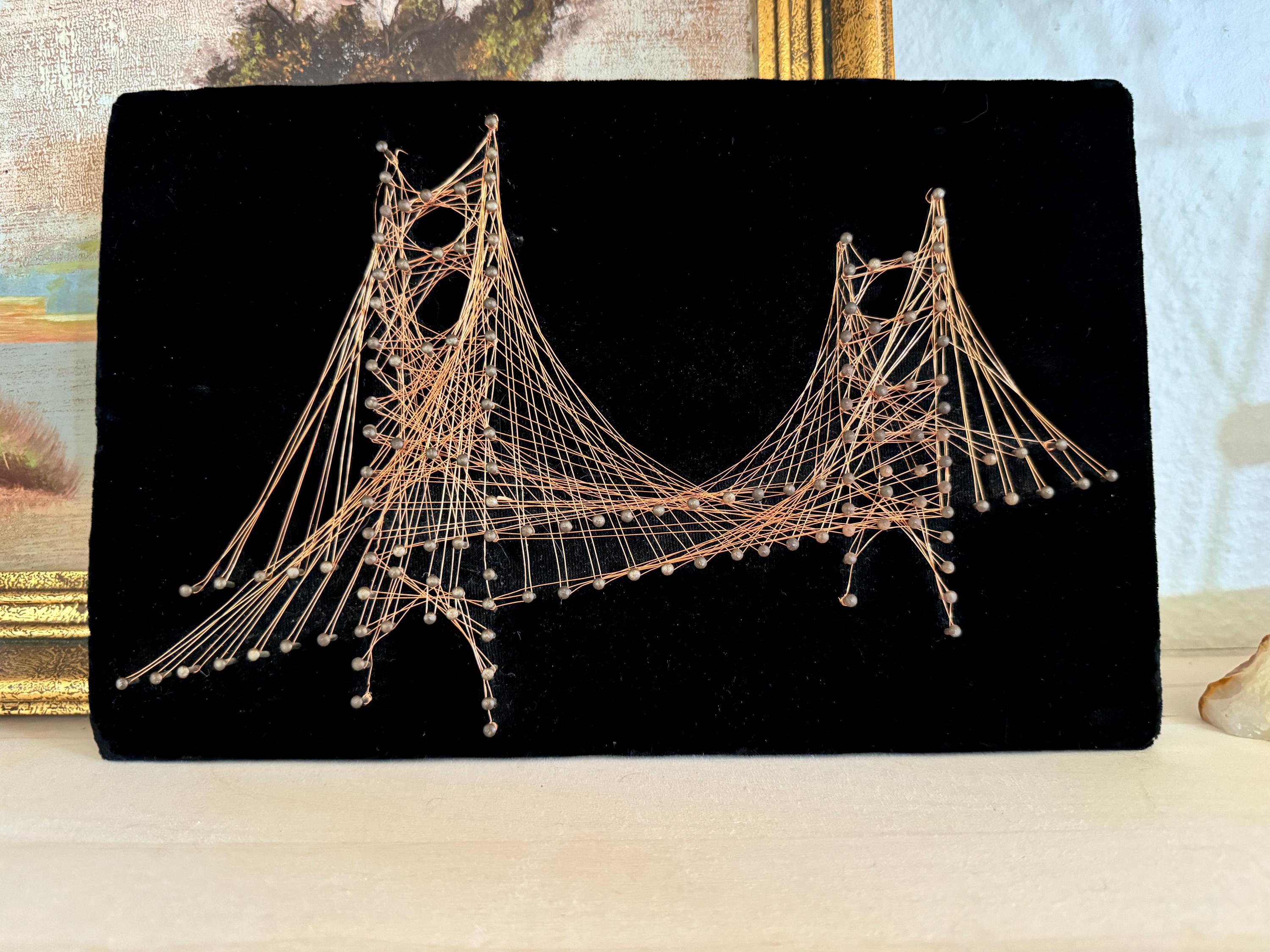 Vintage Golden Gate Bridge Copper Wire String Art - Etsy