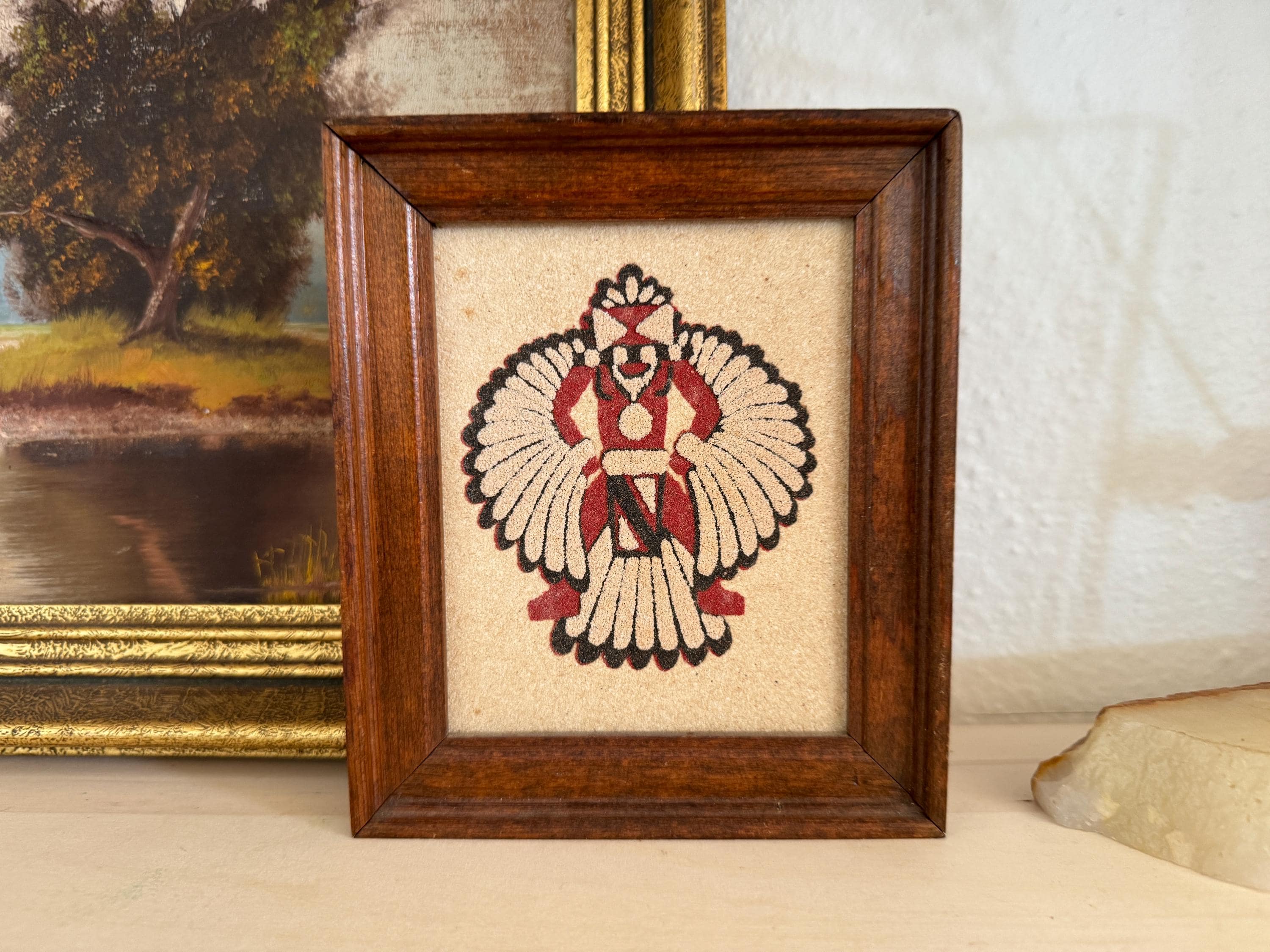 Vintage Zuni Wing Knife Man Sand Painting Framed - Etsy