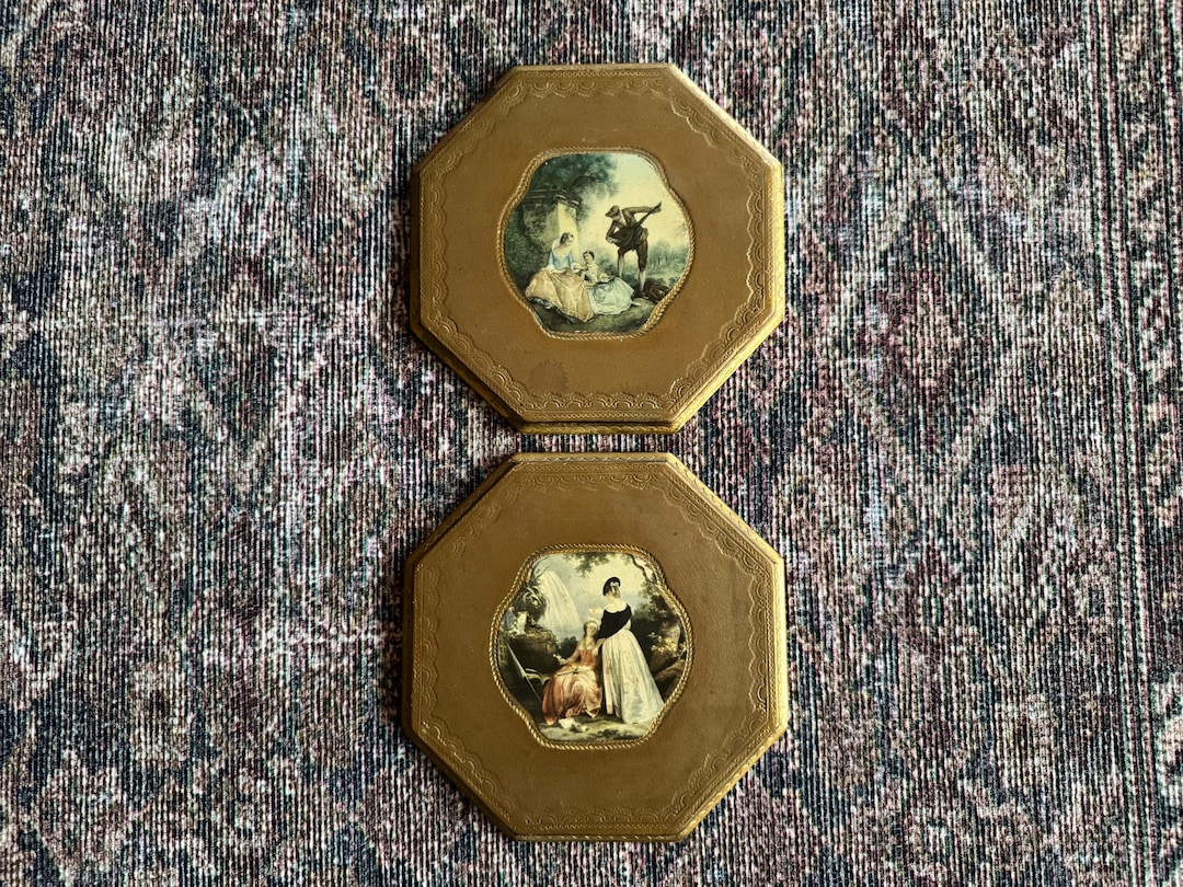 2 Vintage Italian Florentine Gold Gilt Wooden Wall Plaques Vintage ...