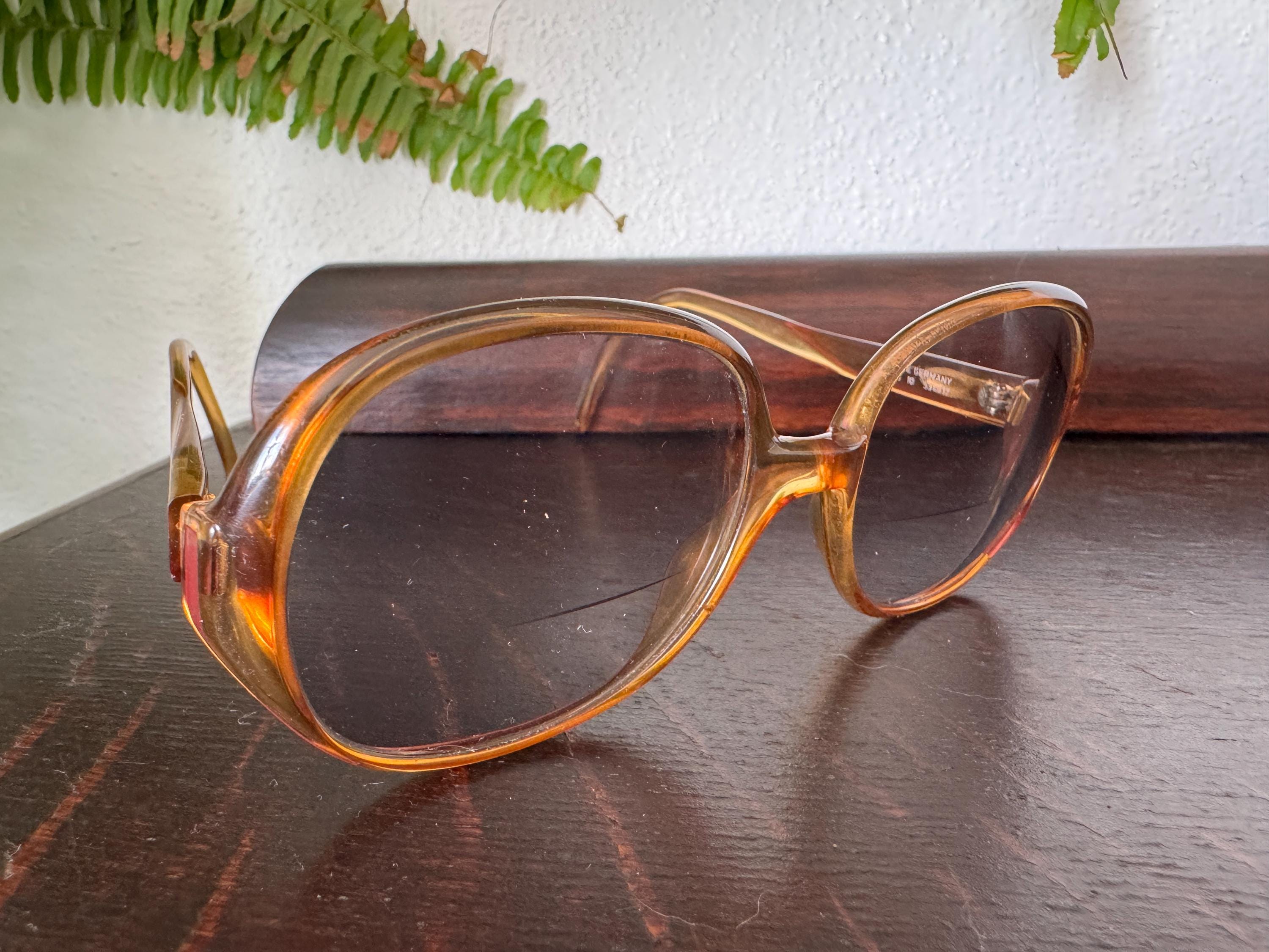 Vintage Christian Dior Optyl Eyeglasses 1970s-80s Tinted Amber