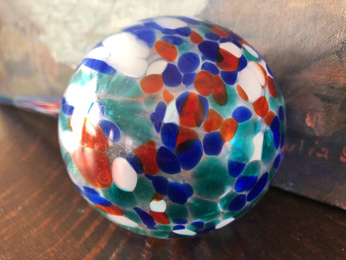 Vintage Large Aqua Glass Watering Ball Vintage Automatic Self Etsy