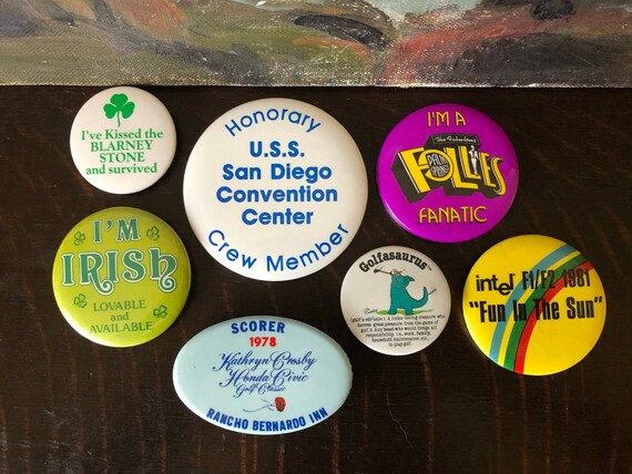 Vintage 70s & 80s Pinback Button Collection Vinta… - image 3