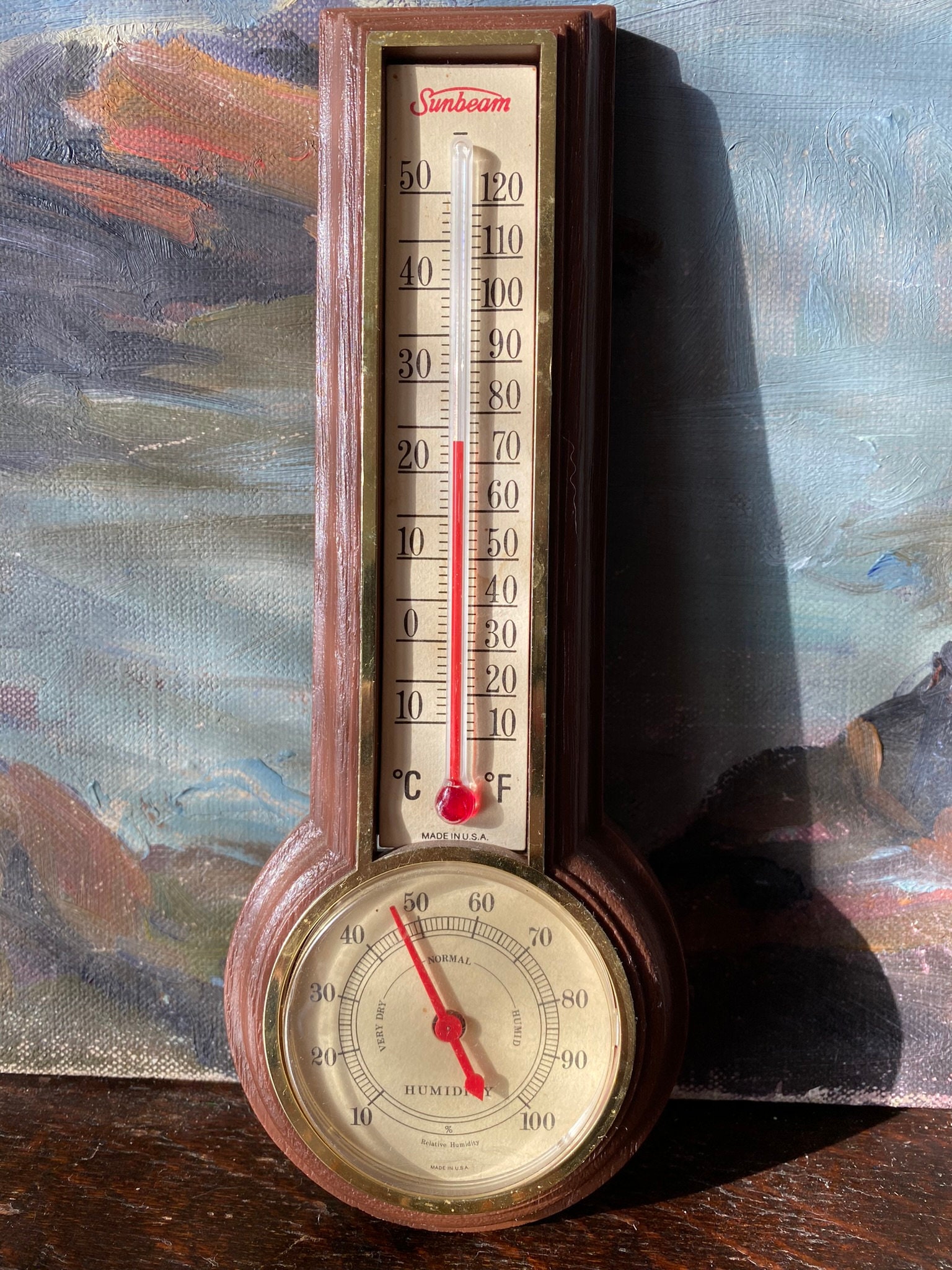 Vintage Sunbeam Thermometer/humidity Gauge 