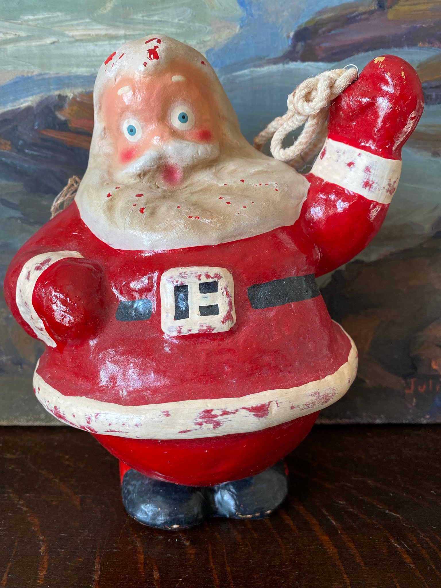 Santa Papermache Santa Vintage Handcrafted Hand Painted Papermache Santa Claus Handmade Hand Painted And Aged Signed And Dated Santa Papermache Santa Vintage Handcrafted Hand Painted Papermache Santa Claus Handmade Hand Painted And Aged Signed And Dated