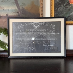 Vintage Civil War Seventh Regiment of Maryland Volunteers Infantry Company G Corporal Appointment Document Vintage Framed Civil War Document