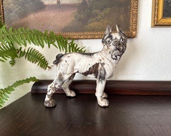 Vintage Cast Iron Hubley-style Chippy Paint Boston Terrier French