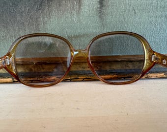 Vintage Christian Dior Optyl Eyeglasses 1970s-80s Tinted Amber