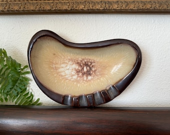 Mid-Century California Drip Glaze Amoeba Dish Ashtray