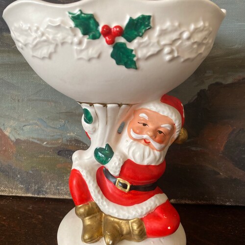 Vintage Napcoware Santa Claus and shops Holly Compote Bowl Vintage Santa Compote Vintage Christmas Santa Holly Compote Vintage Christmas Compote