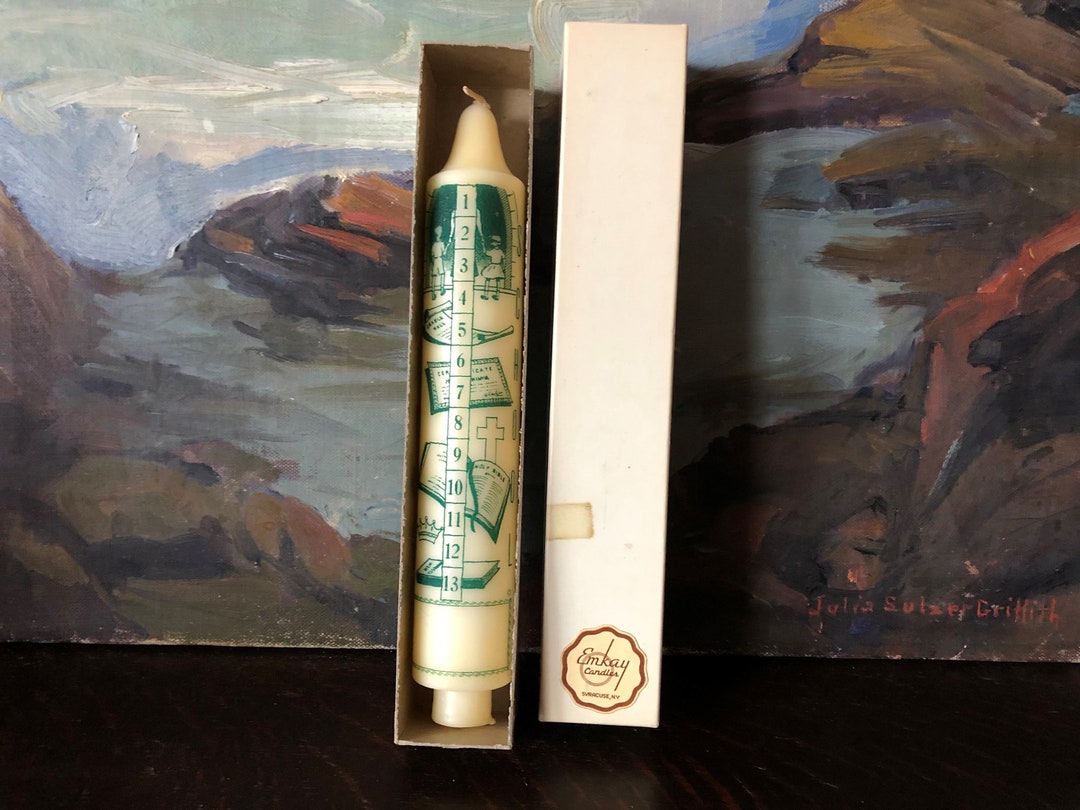 Vintage Large Emkay Sunday School Candle Vintage Emkay Sunday School