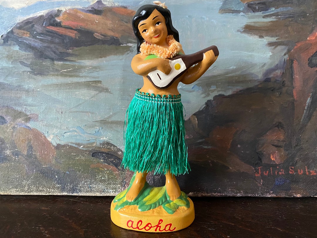Vintage Chalkware Hawaiian Hula Girl Nodder Vintage Hawaii