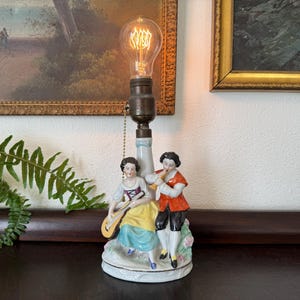 Antique German Porcelain Figural Couple Table Lamp Antique Figural German Porcelain Lamp Antique German Porcelain Lamp Antique Lamp