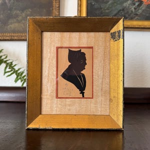 Antique Lonzo Cox Hand-Cut Paper Silhouette Portrait Antique Signed Silhouette Portrait Antique Hand-Cut Paper Silhouette Antique Portrait