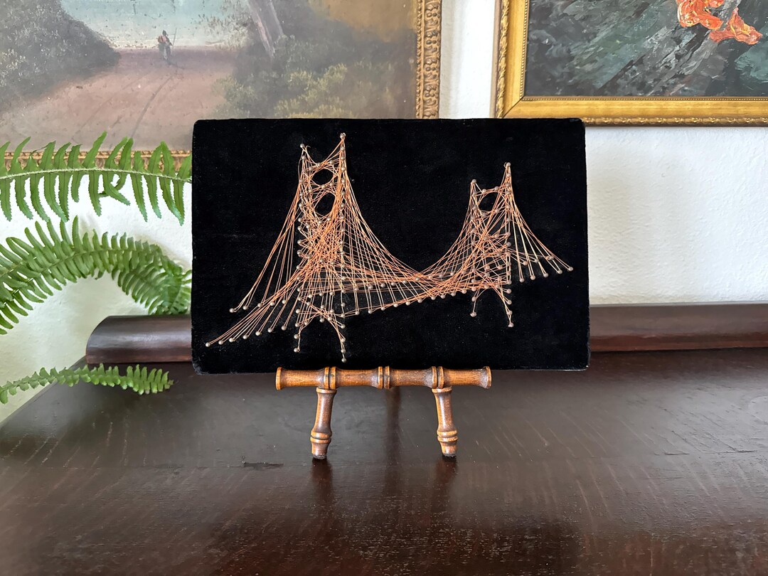 Vintage Golden Gate Bridge Copper Wire String Art - Etsy