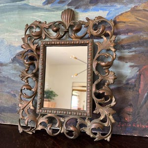 Antique Cast Bronze Acanthus Scroll Egg and Dart Framed Mirror Antique Art Nouveau Mirror Antique Baroque Mirror Antique Rococo Mirror
