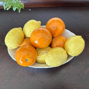 Vintage Italian Capodimonte Citrus Bowl Vintage Fruit Decor Italian Pottery Vintage Chinoiserie Vintage Italian Orange and Lemon Capodimonte