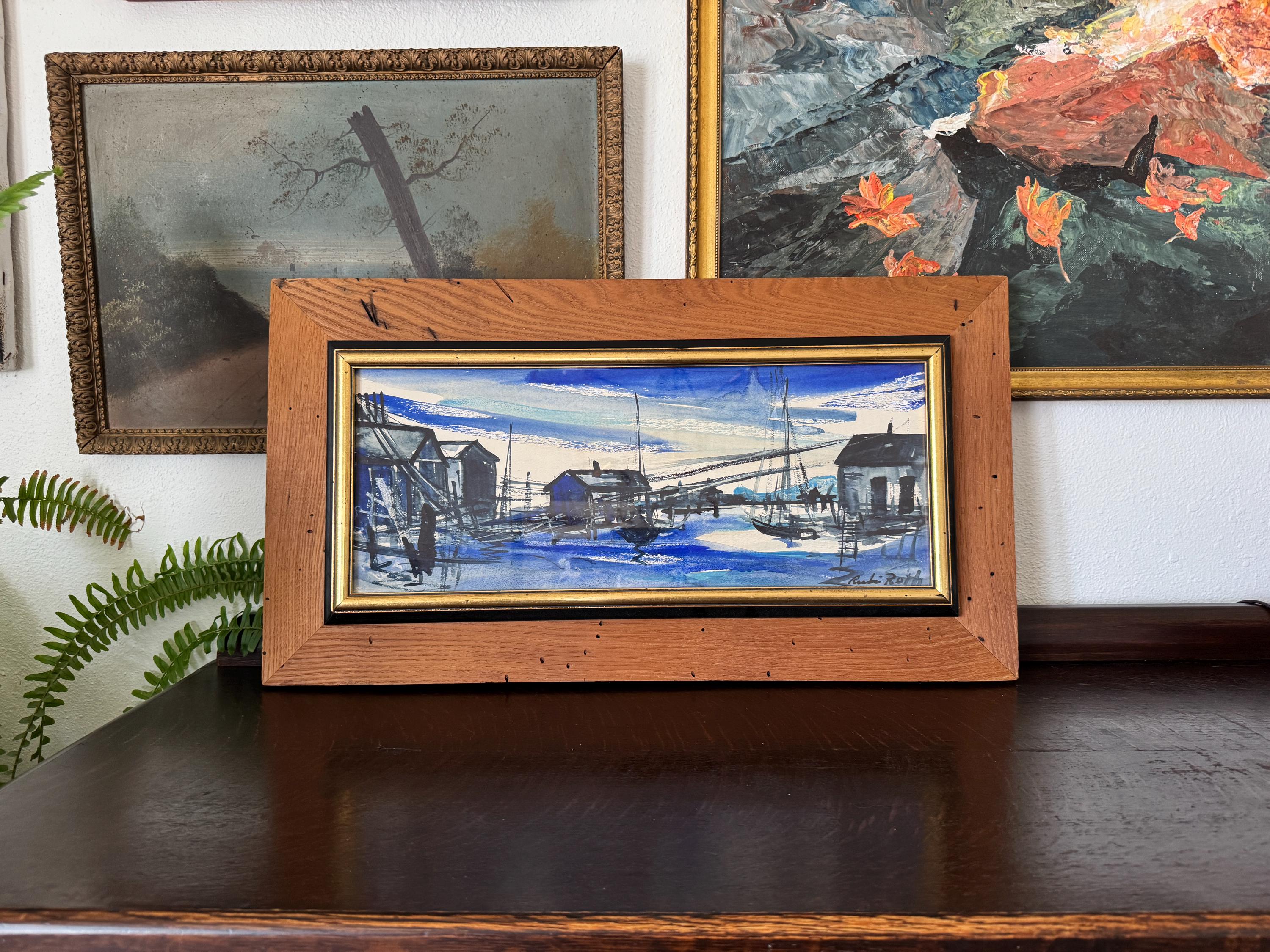 Mid-20th Century Rubi Roth Abstract Watercolor Painting Framed - Etsy
