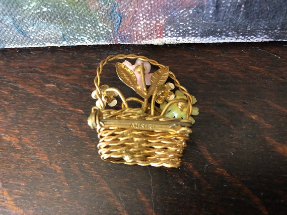 Vintage Austrian Flower Basket Brooch Vintage Aus… - image 7