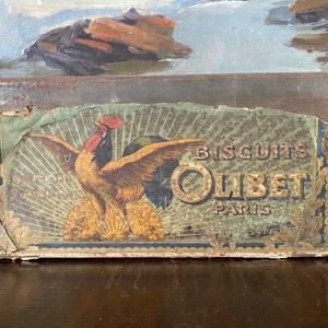 Antique French Olibet Biscuits Tin Antique French Biscuit Tin Antique Biscuits Olibet Paris Tin Antique Biscuit Tin French Antiques