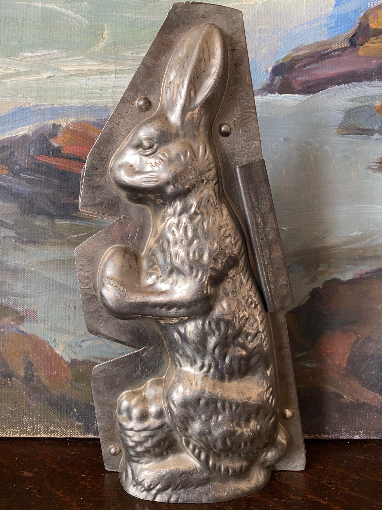 Vintage 9-3/4 Rabbit W/ Egg Metal Chocolate Mold Vintage | Etsy