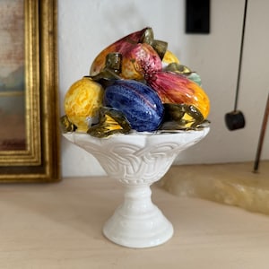 Vintage Italian Capodimonte Fruit Topiary Vintage Italian Pottery Vintage Chinoiserie Fruit Topiary Vintage Italian Fruit Capodimonte