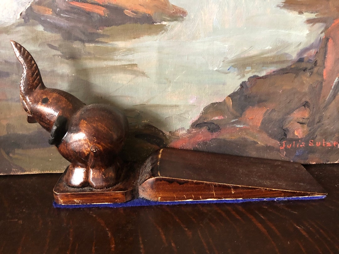 Vintage Wooden Elephant Door Stop Vintage Elephant Door Stop Vintage